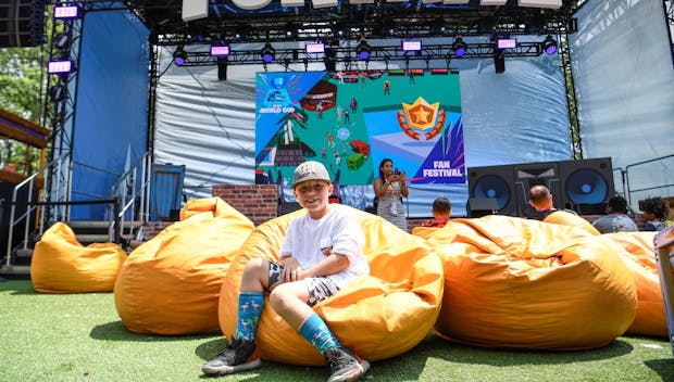 JULY 26: Fans attend day one of the Fortnite World Cup Finals at Arthur Ashe Stadium on July 26, 2019 in the Queens borough of New York City. (Photo by Sarah Stier/Getty Images)